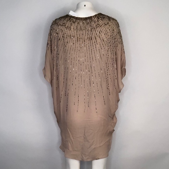Champagne Beaded Tunic Dress - Picture 2 of 3